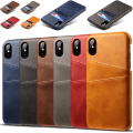 Miniatyrbillede 1 af 3: Iphone XS Max beskyttende etui cover læder kort vis amex - Lysebrun / beige iPhone XS Max