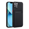 Miniatyrbillede 9 af 11: Sort kortholder etui til Iphone 14/13/12/11/xs/xr/SE/8/7/6 - Black Iphone 13