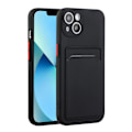 Miniatyrbillede 9 af 11: Sort kortholder etui til Iphone 14/13/12/11/xs/xr/SE/8/7/6 - Black Iphone 7
