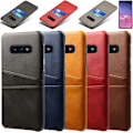 Miniatyrbillede 1 af 7: Samsung S10E beskyttende etui cover læder kort vis amex mastercard - Blå Samsung Galaxy S10E