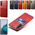 Pikkukuva 3 / 6: Samsung S21 Plus -kuori, suojakotelo, nahka, korttipidike, Mastercard - Punainen S21+