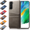 Pikkukuva 7 / 11: Samsung S21 FE -lompakkokotelo - korttikotelo, jossa on paikka 2 luottokortille Vaaleanruskea Galaxy S21 FE