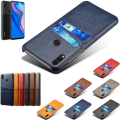 Miniatyrbillede 2 af 6: Huawei P smart Z skal fodral skydd skinn läder kort visa - Sort P smart Z