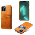 Miniatyrbillede 7 af 9: Kortholder til iPhone 14 Pro Max - Etui med plads til kort og opladerudskæring Dark brown iPhone 14 Pro Max