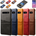 Miniatyrbillede 1 af 7: Samsung S10 beskyttende etui cover læder kort vis amex mastercard - Mørkebrun Samsung Galaxy S10