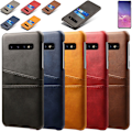 Miniatyrbillede 1 af 7: Samsung S10 beskyttende etui cover læder kort vis amex mastercard - Sort Samsung Galaxy S10