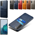 Miniatyrbillede 2 af 6: Samsung S21 Plus skal etui beskyttelse læder kort visning mastercard - Rød S21+