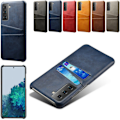 Pikkukuva 2 / 6: Samsung S21 Plus -kuori, suojakotelo, nahka, korttipidike, Mastercard - Punainen S21+