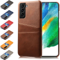 Miniatyrbillede 6 af 11: Kortholder Samsung S21 FE cover mobilskal hul til oplader og høretelefoner - Blå Galaxy S21 FE