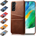 Miniatyrbillede 6 af 11: Kortholder Samsung S21 FE cover mobilskal hul til oplader og høretelefoner - Sort Galaxy S21 FE
