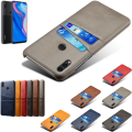 Miniatyrbillede 6 af 6: Huawei P smart Z skal fodral skydd skinn läder kort visa - Sort P smart Z