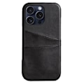 Miniatyrbillede 3 af 9: Kortholder iPhone 16 Pro skal mobilcover hul til oplader høretelefoner - Mørkebrun iPhone 16 Pro