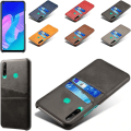 Miniatyrbillede 1 af 7: Huawei P40 lite E cover etui beskyttelse læder kort vis - Sort P40 lite E