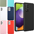 Pikkukuva 1 / 8: Silikon TPU skal Samsung A52/A52s fodral mobilskal skärmskydd - Black Samsung Galaxy A52/A52s