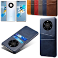 Miniatyrbillede 2 af 6: Huawei Mate 40 Pro skal etui beskyttelse læder kort kredit - Sort Huawei Mate 40 Pro