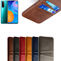 Miniatyrbild 5 av 6: Huawei P smart 2021 skal fodral skydd skinn läder kort visa - Svart P smart 2021
