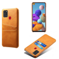 Miniatyrbild 5 av 7: Samsung Galaxy A21s skal fodral skydd skinn kort visa amex - Brun A21s
