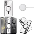 Miniatyrbild 1 av 11: Samsung S25/S24/S23/S22 skal mobilskal MagSafe - Transparent/Svart Samsung Galaxy S24 FE