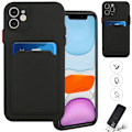 Miniatyrbillede 1 af 11: Sort kortholder etui til Iphone 14/13/12/11/xs/xr/SE/8/7/6 - Black Iphone 6s