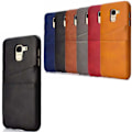 Miniatyrbillede 1 af 6: Samsung J6 cover etui beskyttelse læder kort visa mastercard - Sort J6
