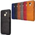 Pikkukuva 1 / 6: Samsung J6 -kotelo suojakotelo nahka kortti Visa Mastercard - Vaaleanruskea / beige J6