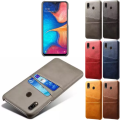 Pikkukuva 6 / 6: Samsung A40 -kotelo suojakotelo nahka kortti Visa Mastercard - Ruskea A40
