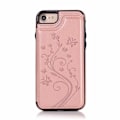 Miniatyrbild 4 av 5: iPhone 7/8/SE - Solid® Läder skal Korthållare Roséguld PinkGold