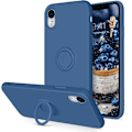Miniatyrbild 3 av 9: iPhone XR - Välj Färg Silikonskal med Ringhållare Solid® Blå
