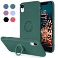 Miniatyrbild 1 av 9: iPhone XR - Välj Färg Silikonskal med Ringhållare Solid® Svart