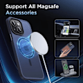 Miniatyrbild 3 av 5: iPhone 15 - Skal MagSafe MagMat Frostad Matt Blå Transparent