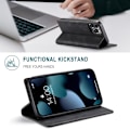 Miniatyrbild 4 av 7: iPhone 14 Pro Max Läder Flip Fodral RFID Skyddat Svart Black Apple iPhone 14 Pro Max