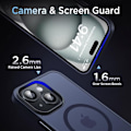 Miniatyrbild 4 av 5: iPhone 15 - Skal MagSafe MagMat Frostad Matt Blå Transparent