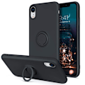 Miniatyrbild 2 av 9: iPhone XR - Välj Färg Silikonskal med Ringhållare Solid® Mörklila