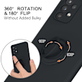 Miniatyrbild 4 av 7: Samsung A52 / A52s - Solid® Silikonskal Ring hållare Svart Stonegrey