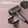Miniatyrbillede 2 af 5: Hårtørrer med diffuser og koncentrator 5 hastigheder Sort Sort