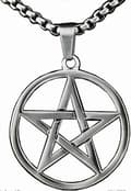 Miniatyrbillede 2 af 5: Mænd Pagan Wicca Omvendt Stjerne Pentagram Rustfrit Stål Vedhæng Halskæde Kæde