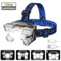 Kraftig LED-hodelykt - 4 moduser - IPX4 vanntett - USB-oppladbar - Ideell for camping, jogging og arbeid