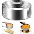 Justerbar Tårtform i Rostfritt Stål för Mousse och Tårtbottnar, Silver, Diameter 16-20cm