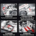 Miniatyrbild 5 av 6: Teknisk Kända Super Racing Bil Bygg Block MOC Statisk Modell Klossar Barn Montering Fordon Set