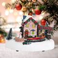 Miniatyrbilde 2 av 5: Jul belysning statue snø hus dekor harpiks vinter snøhvit hus landskap lysende hytte pynt