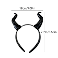 Miniatyrbilde 5 av 5: Kvinner Sort Dronning Heks Demon Horns Hodeplagg Cosplay Dyr Antelope Devil Hodeplagg