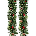 Miniatyrbild 1 av 8: Jul girlanger med kottar röda bär konstgjorda jul kransar för hem jul träd