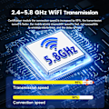 Miniatyrbilde 3 av 6: 5 2air Wireless CarPlay Android Auto Wireless Box 2in 1 Adapter 2-Channel Work Waze Spotify 5.8Ghz WiFi BT5.0 Siri GPS