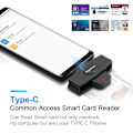 Miniatyrbillede 4 af 6: Rocketek Smart CAC Card Reader Type-c Bank Skat Declaration SIM Card