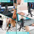 Miniatyrbild 6 av 6: Collection Zealsound RGB Inspelning Mikrofon Med Artikulerad Arm/USB Kondensator Mic med Stativ För spel
