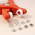 Miniatyrbild 4 av 7: 50 set 9,5 mm fem käkar spänne tång set verktyg gör-det-själv pyssel sömnad ihåligt solid metall snäpp knappar kläder installation tillbehör