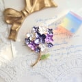 Pikkukuva 4 / 4: Luova Kirjallinen Purppura Hortensia Kasvi Kukka Rintakoru Naisten Länsi Neula Neule Rintakoru Asusteet