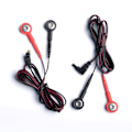 Miniatyrbillede 4 af 4: 2 stykker udskiftning elektrode TENS bly ledninger med 4 stykker adapter