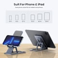 Miniatyrbilde 7 av 7: Universal Skrivebord Mobil Telefon Nettbrett Holder For IPhone IPad  Metal Justerbar Bærbar Sammenleggbar Bærbar Stativ