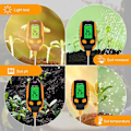 Miniatyrbillede 3 af 7: 4 i 1 Jord Fugt Meter Digital Plante Temperatur Jord Fugtighed PH Meter Sollys Intensitet Miljø Fugtighed